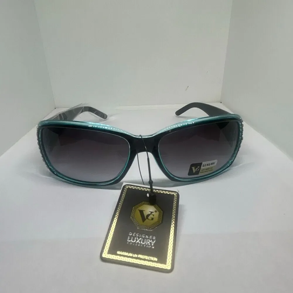 VG Designer Luxury Sunglasses Rhinestone Accent UV400 Protection